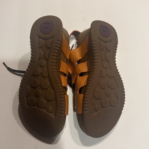 Bionica Sorena orange lace up sandals heel slip resistant leather upper & lining - Picture 7 of 10